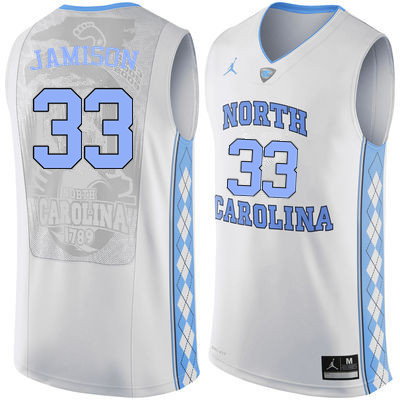 Men North Carolina Tar Heels #33 Antawn Jamison College Basketball Jerseys Sale-White